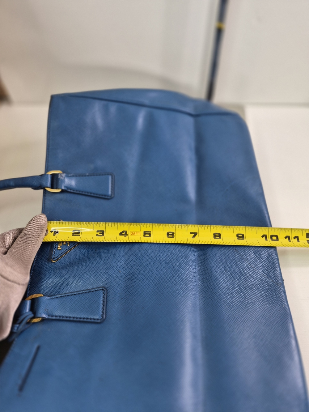 Prada Blue Saffiano Leather Tote Bag - Picture 13 of 14
